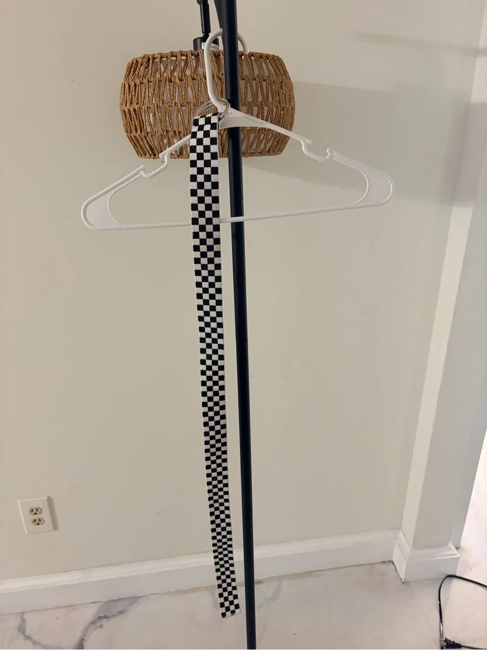 Black & White Checkerboard Web Belt